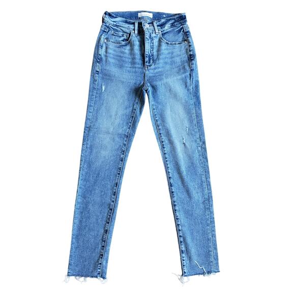 LOFT Jeans Womens 24x27 Modern Straight Leg Mid-Rise Medium Raw Frayed Hem Denim - Picture 1 of 10